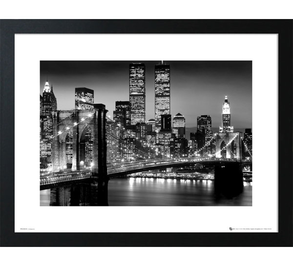 East Urban Home New York Manhattan Black Picture Frame Photograph
